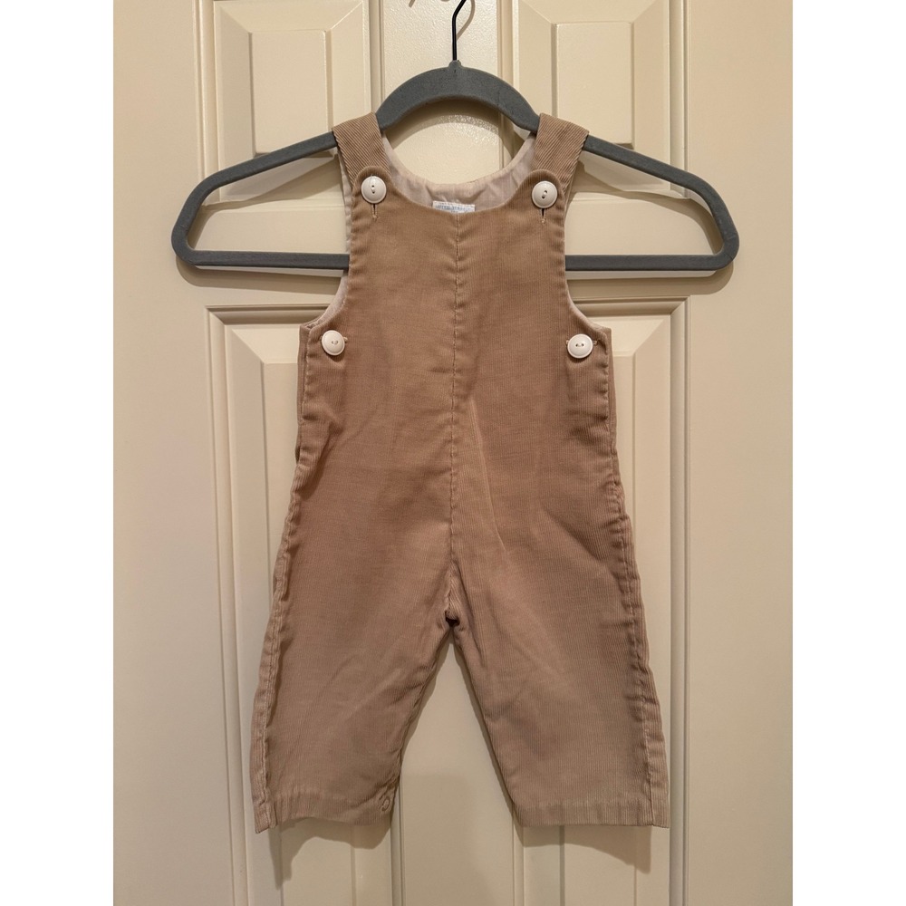 Betti Terrell Lord & Taylor Overalls Kids 6-9 MO Tan Corduroy Vintage Romper